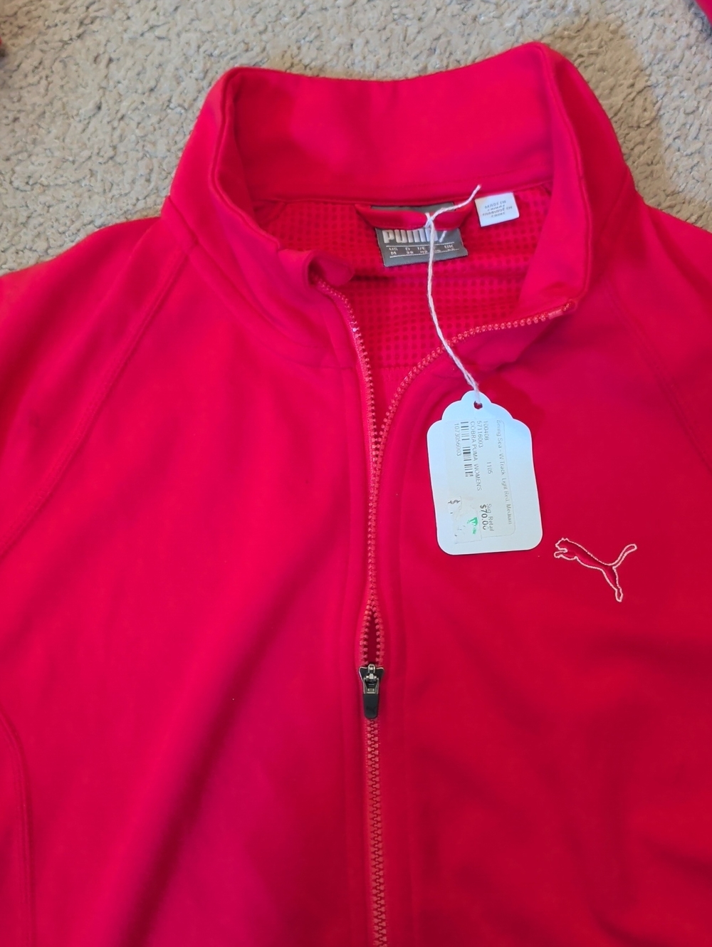 Puma Hot Pink Full-Zip Athletic Jacket